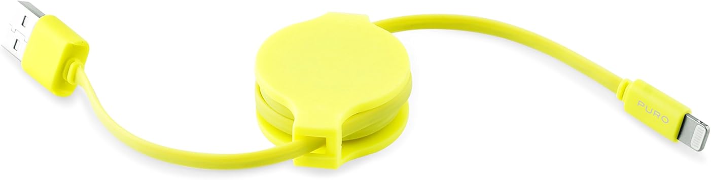 puro icon 可伸缩电线 适用于智能手机 0.80 米 黄色